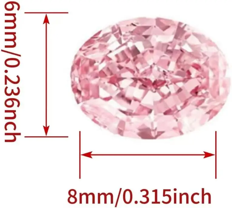 Oval Cut Pink Loose Gemstone, Brilliant Faceted Oval Shaped Pink Gem Stone, Sparkling Polished Loose Stone for Ring Pendant Earrings Jewelry Making DIY Craft Gemstone Collection Gift