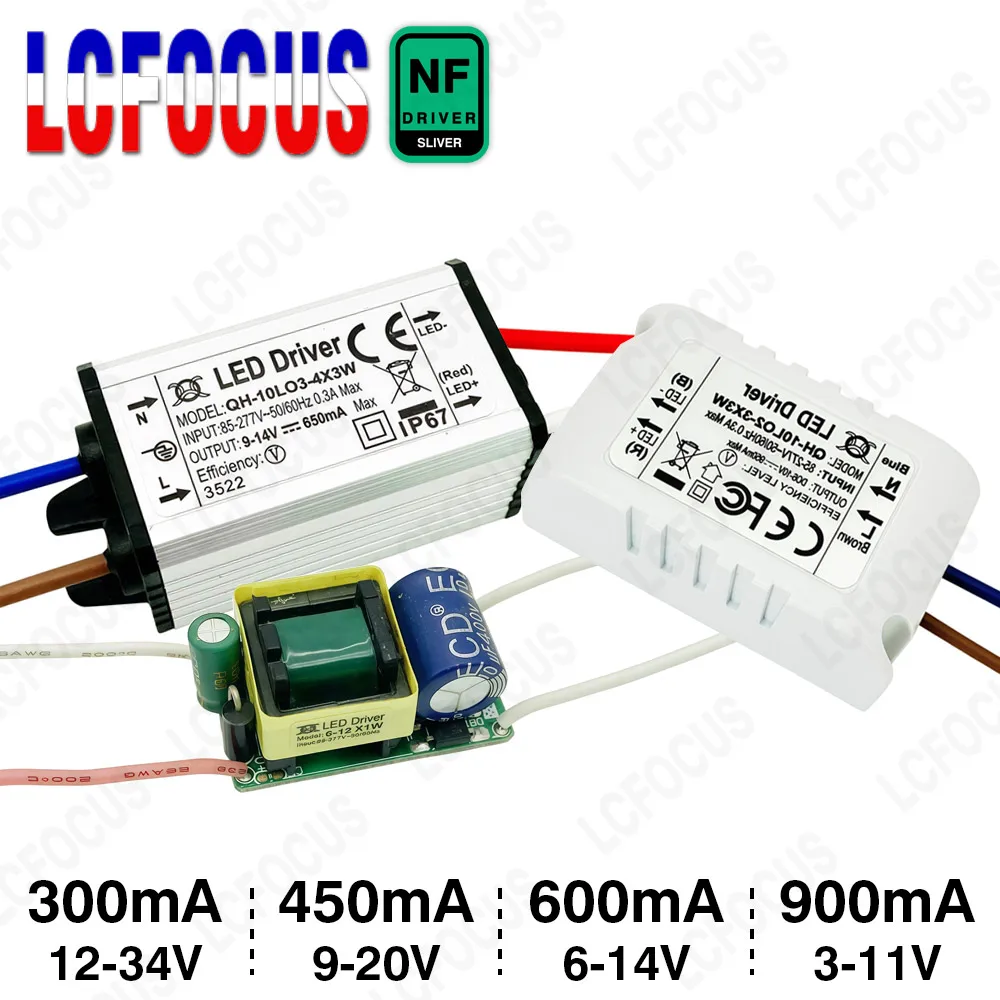 No Flicker 3W 5W 7W 9W 10W LED Driver Constant Current 300mA 450mA 600mA 900mA Input 110V 220V Lighting Transformers