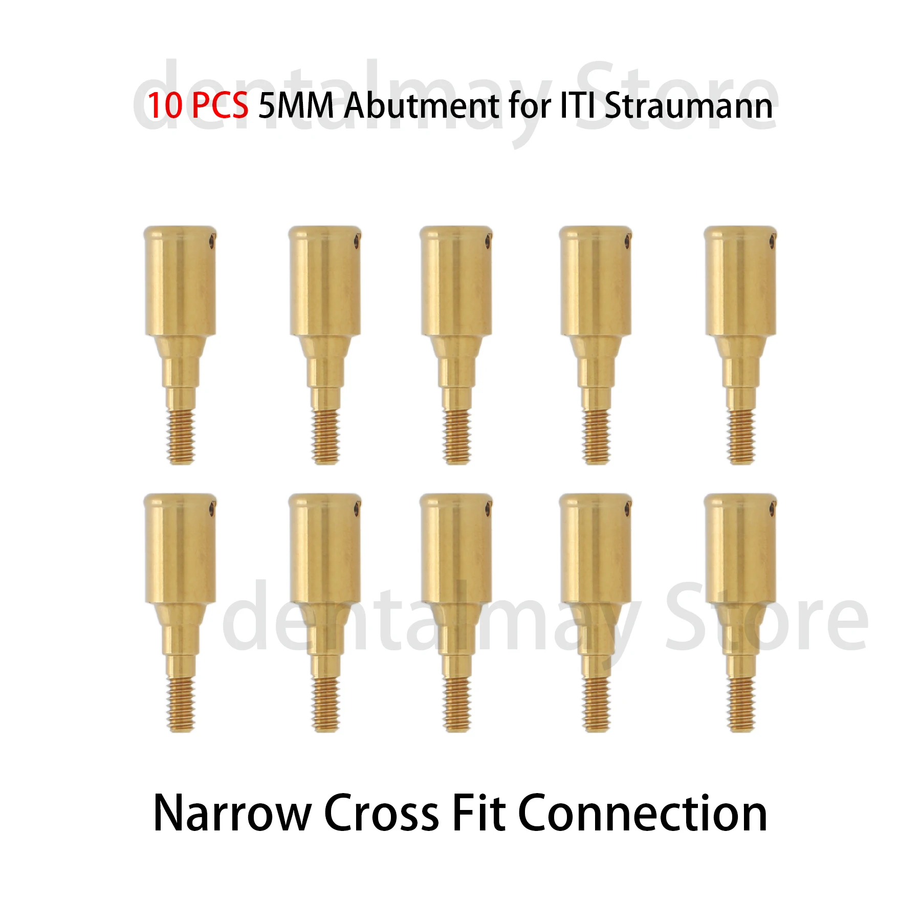 

10PCS Dental Implant Titanium Ti-base 5mm Abutments Narrow Cross Connection for ITI Straumann