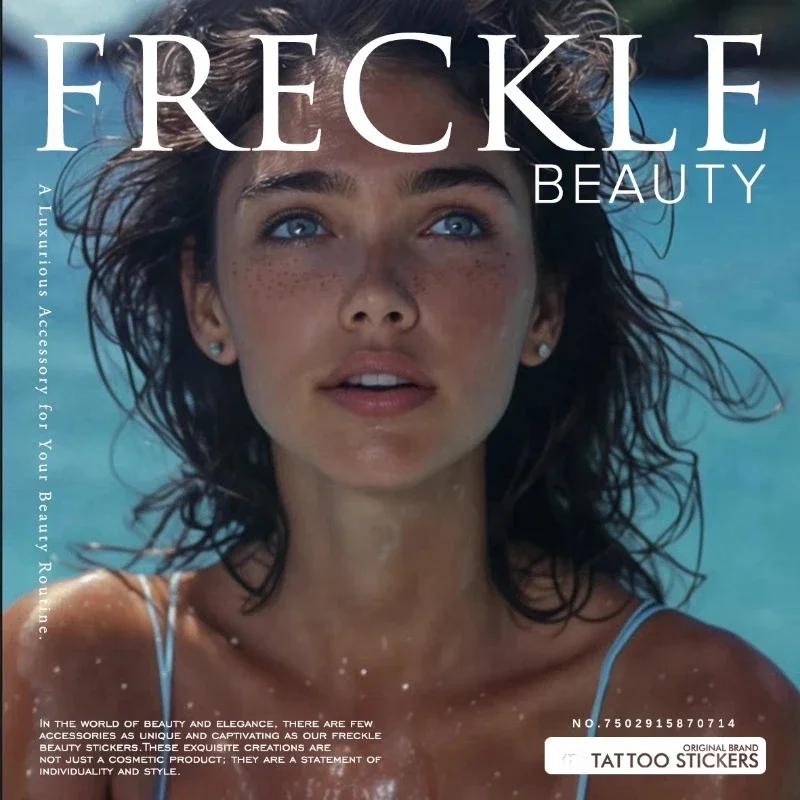 American Hot Girl Face Sticker Sexy Brown Freckle Fake Tattoo for Woman Party Beauty Makeup Facial Waterproof Temporary Tattoos