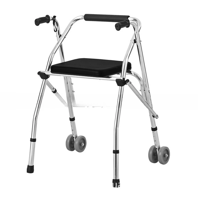 Elderly walkers, stacked walking moped crutches, walkers