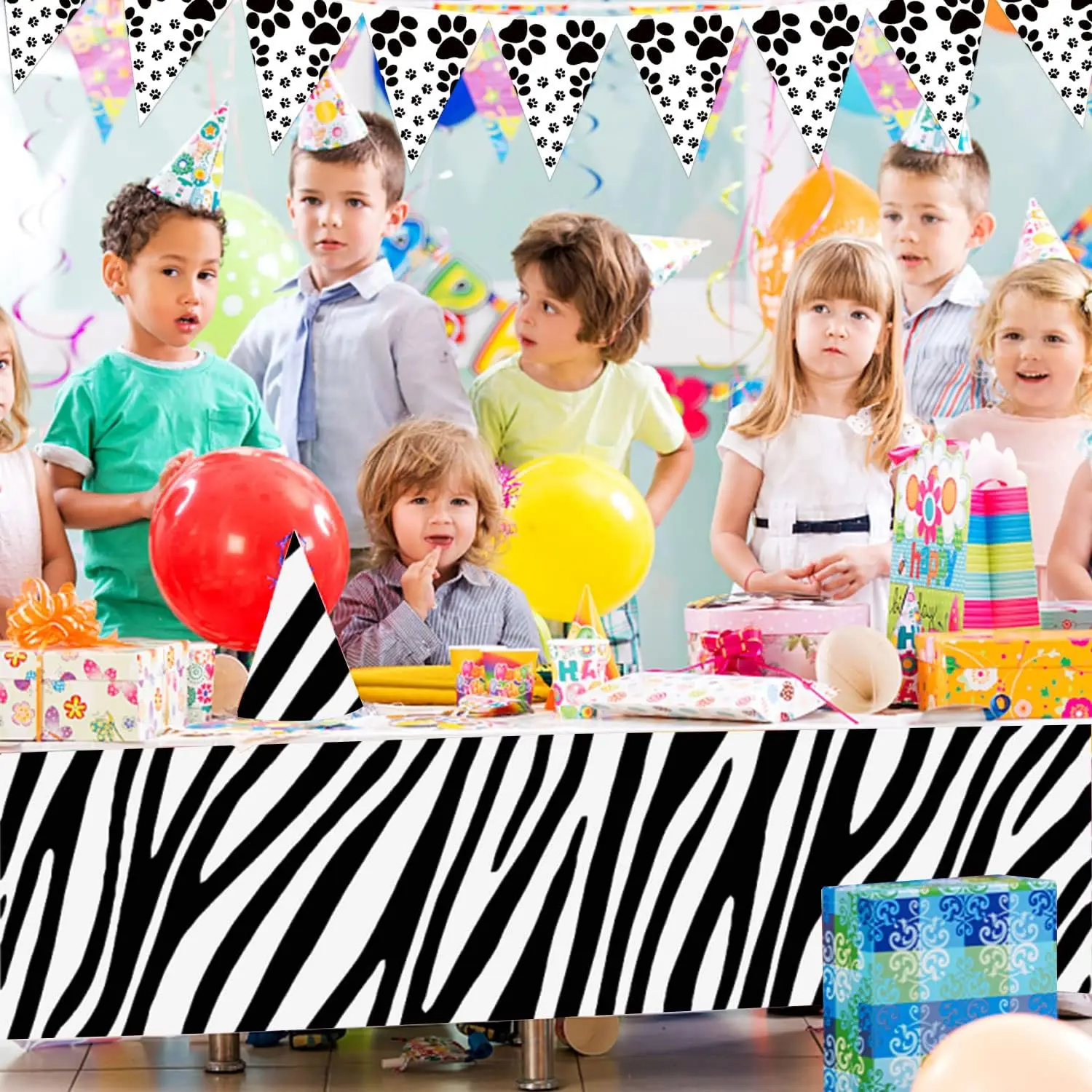 1pc Einweg Tischdecke 137*274cm Tier Tischdecke Tier Dschungel Safari Party Kinder Geburtstag Partei Liefert Tisch abdeckung Dekor – Detail 4
