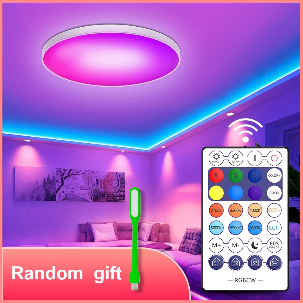 

WIFI Smart RGB LED Ceiling Lights Bluetooth Music Light Home Lighting 30W APP Remote Control Lamps Work With Alexa Google Home