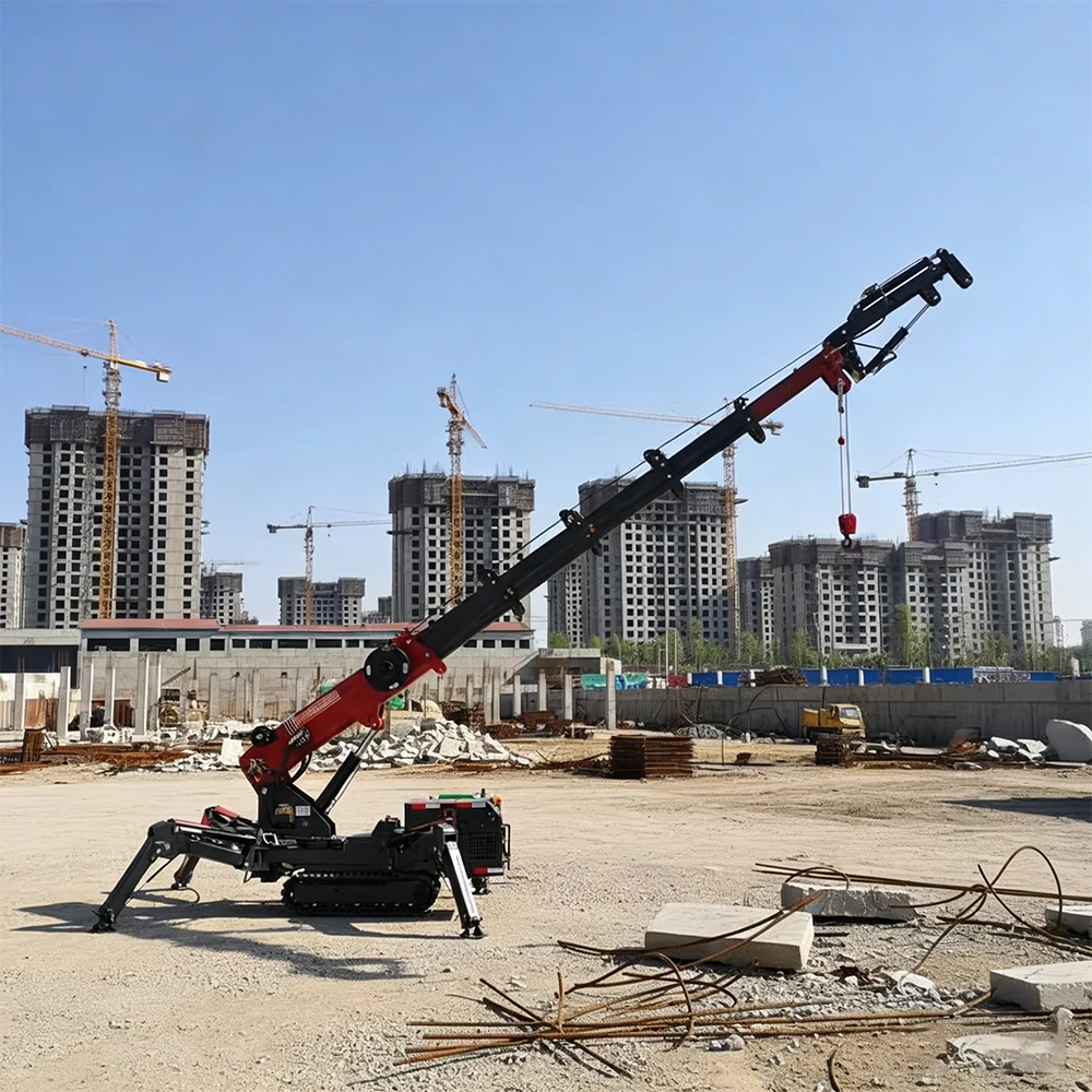 Crane Spider Lift Machinery Maned Basket Glass Suction Cup1.5Ton 3Ton 5Ton 8Ton Spider Crane With Fly Jib