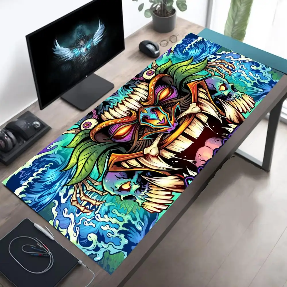 แผ่นรองเมาส์ลายมอนสเตอร์ญี่ปุ่น ขนาดใหญ่ สำหรับคอมพิวเตอร์ สำนักงาน เล่นเกม แผ่นรองโต๊ะ XXL ยางกันลื่น ขอบเย็บ แผ่นรองคีย์บอร์ด แผ่นรองโต๊ะยาว
