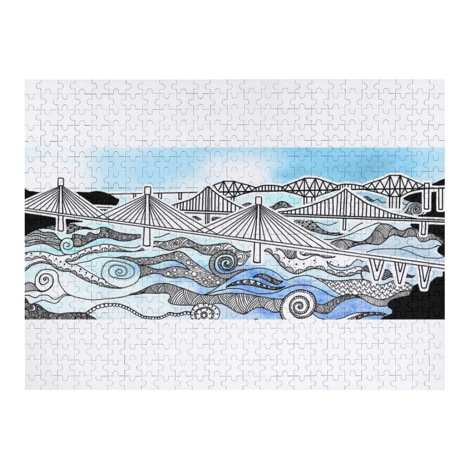 

Пазл с тремя мостами, деревянные животные, персонализированные деревянные игрушки с именем для детей, аниме-пазл