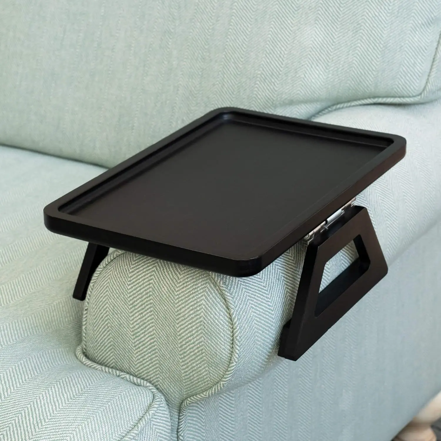 

Bamboo Trayble Couch Arm Table, Clip On Tray Sofa Table For Couches. Sofa Arm Tray For Tv Dinners, Remotes, Drinks, Snacks And
