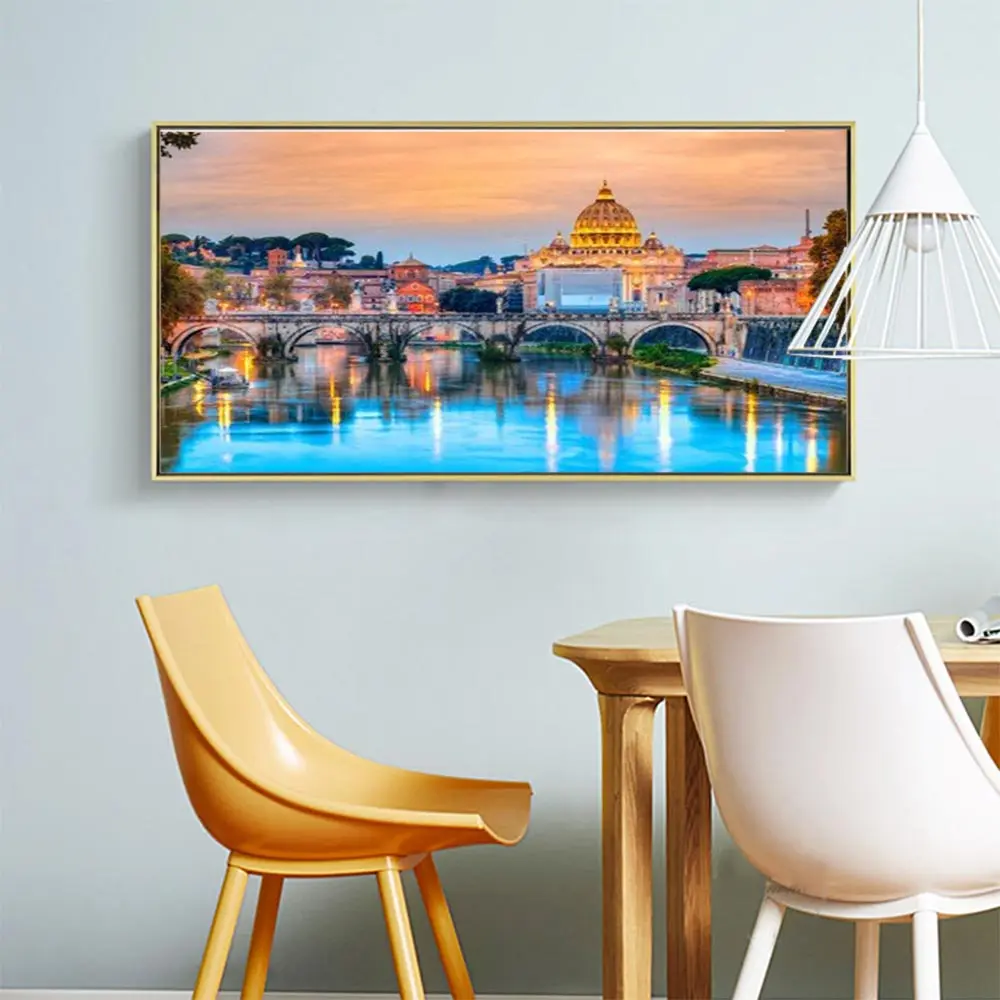 Art Canvas Hong Kong Harbor Painting Style Art Canvas Printed Picture Wall Art Decor Poster Or Canvas Ready To Hang Gift