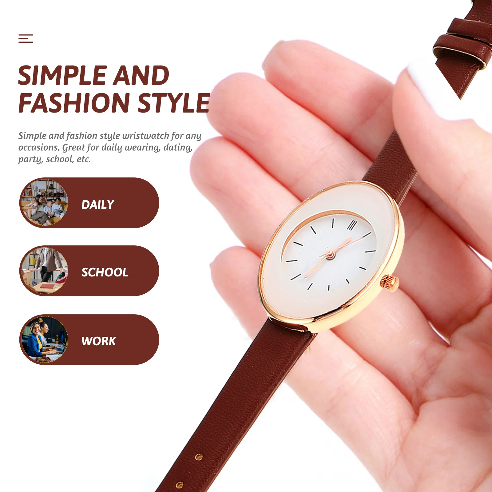 Relojes de Cuarzo Inteligentes para Mujer Casual Muñeca Cinturón Ajustable Moda Simple