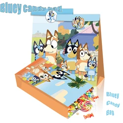 Bluey Bingo Paper Bag Bluey Family Animation Pattern Birthday Party Candy Gift Kraft Paper Bag Birthday Gift Box Bag Stickers