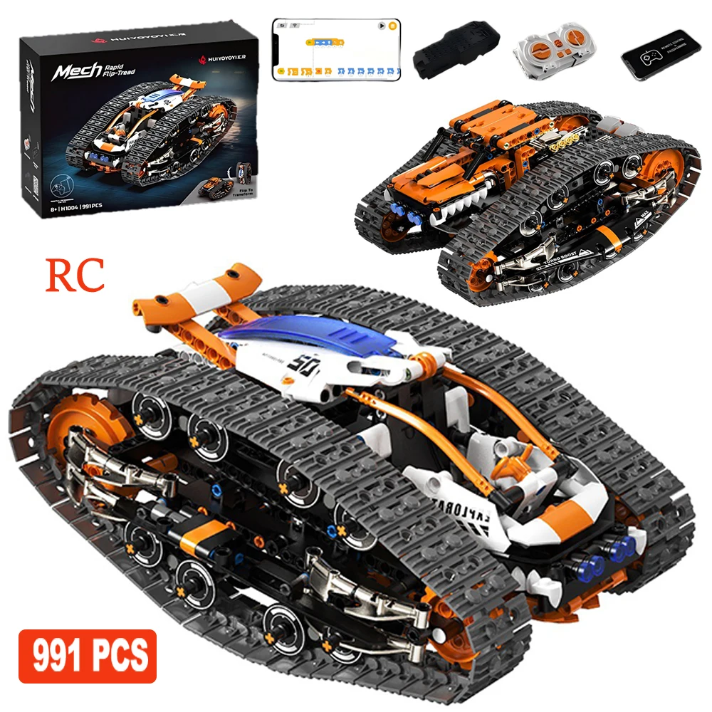 

991PCS City RC APP Technical Off Road Car Building Blocks Double Sided Programmable Vehicle Bricks Educational Toy for Kids Gift
