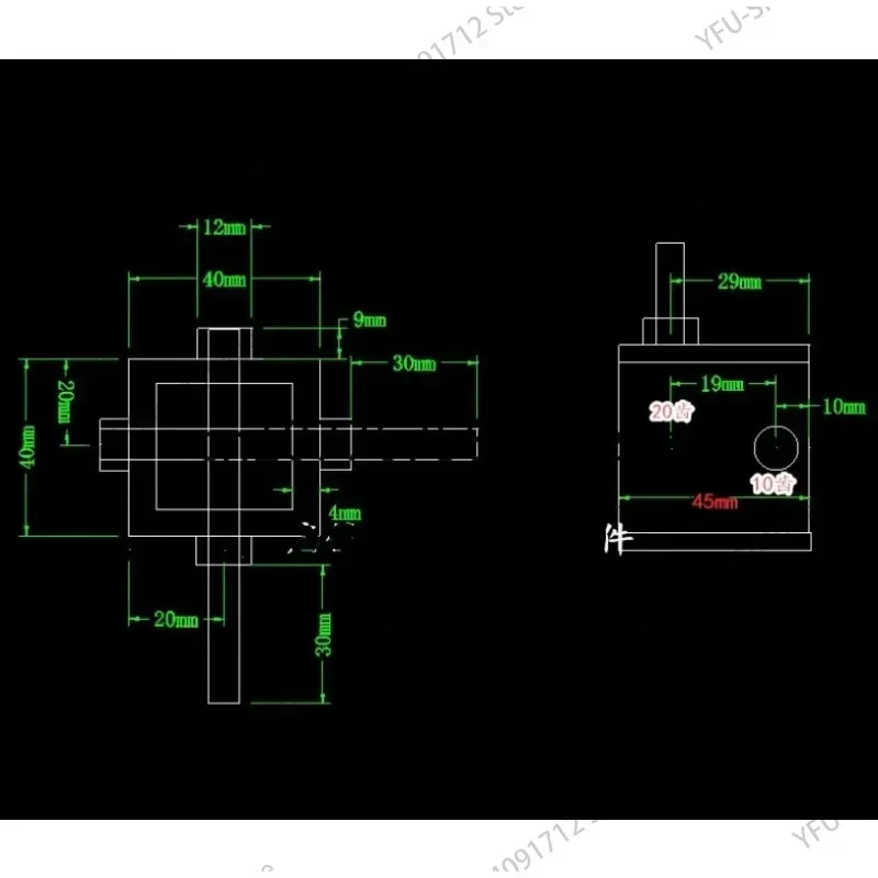 Miniature 1:2 Turbo Worm Gear Drive Right Angle Reversing Box Gearbox 90 Degree Angle Reducer 6MM Shaft