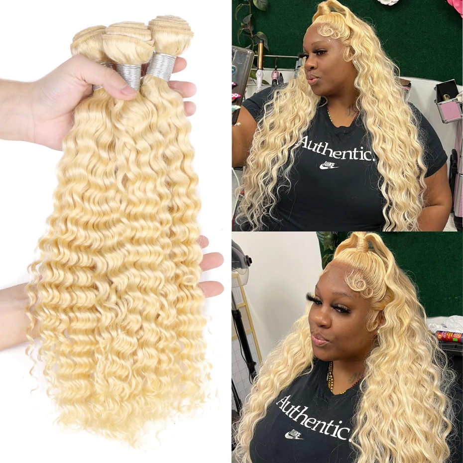 

Deep Wave 30 40 Inches 613 Honey Blonde Bundles Remy Human Hair Weave Bundles Brazilian Curly 1 3 4 Bundles Human Hair Extension