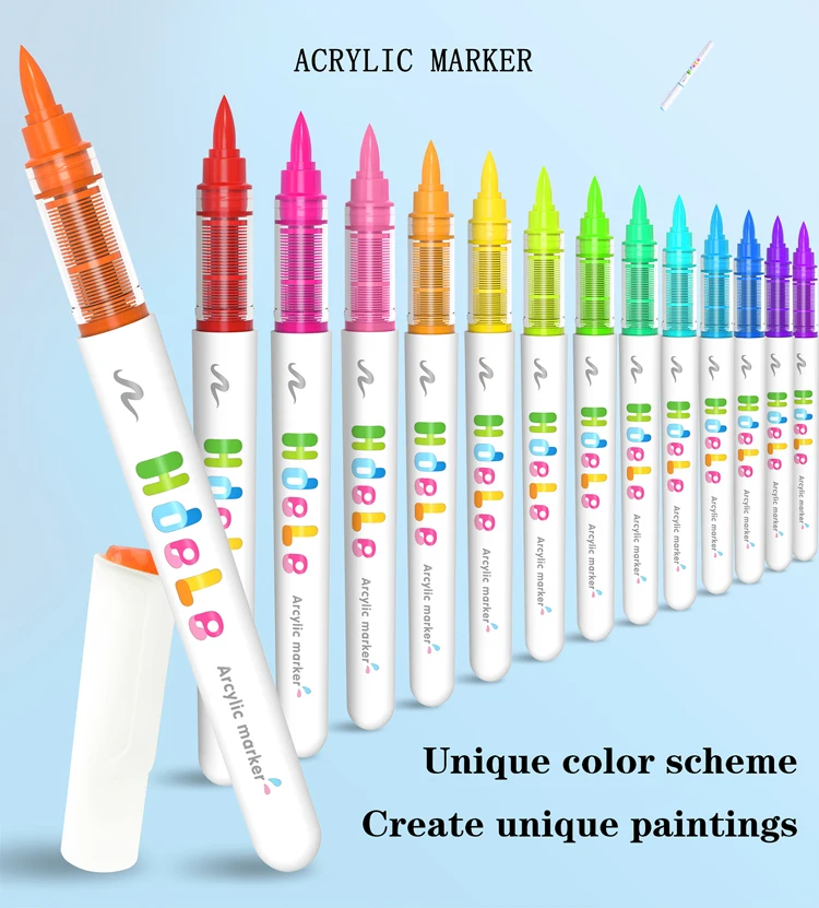 Hdele 120/64/56/8 Farben Pinsel Acryl Marker Stifte Set, Handbuch Schreiben, DlY Graffiti Zeichnung, Student Kunst Acryl Farbe Stifte – Detail 4