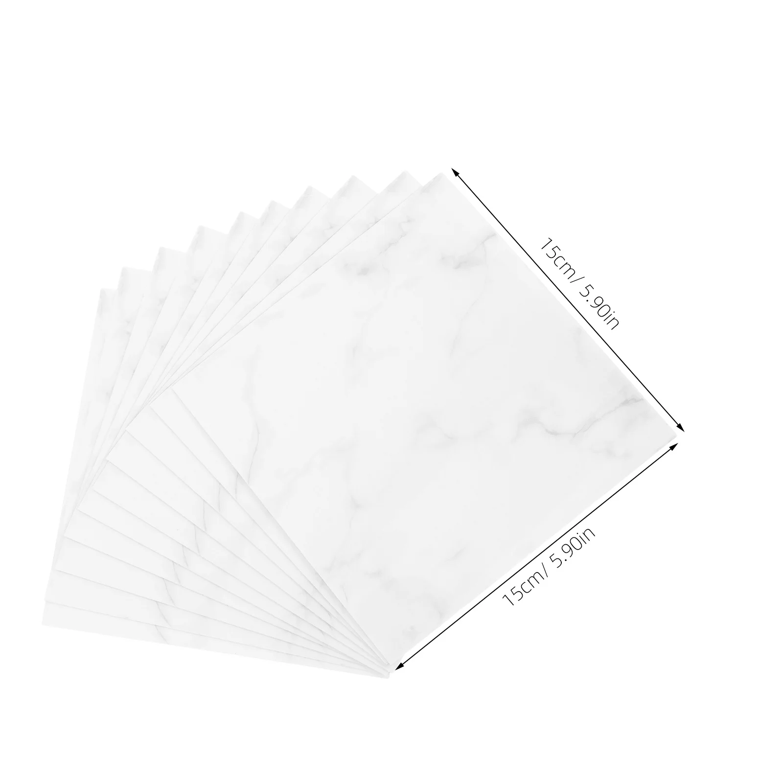 10pcs Marble Tile Wall Stickers Self-Adhesive Peel Stick For Bathroom Kitchen Cabinet Waterproof Removable Decorative Tile
