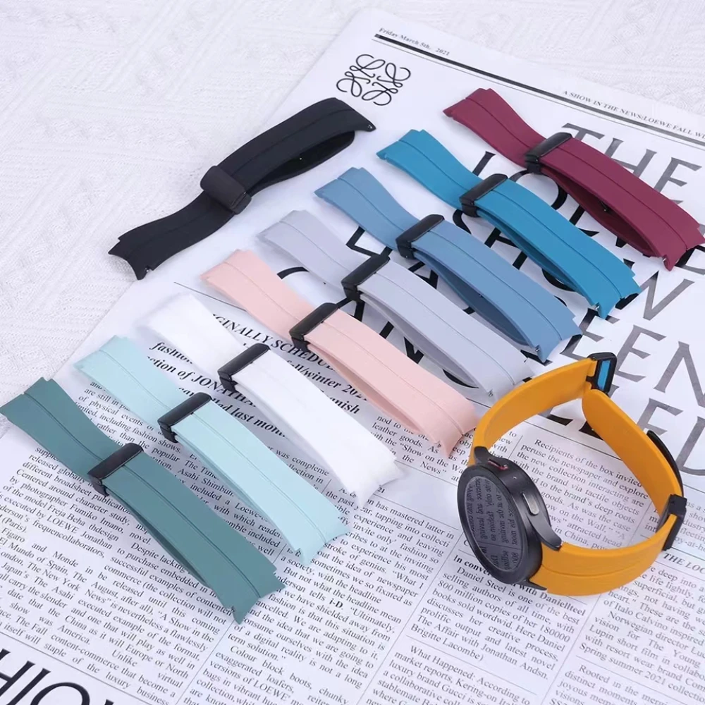

Silicone Strap for Samsung Galaxy Watch 7/6/5/4 44mm 40mm Sport Wristband for Samsung Watch 6 classic 47mm 43mm/5 pro 45mm Band