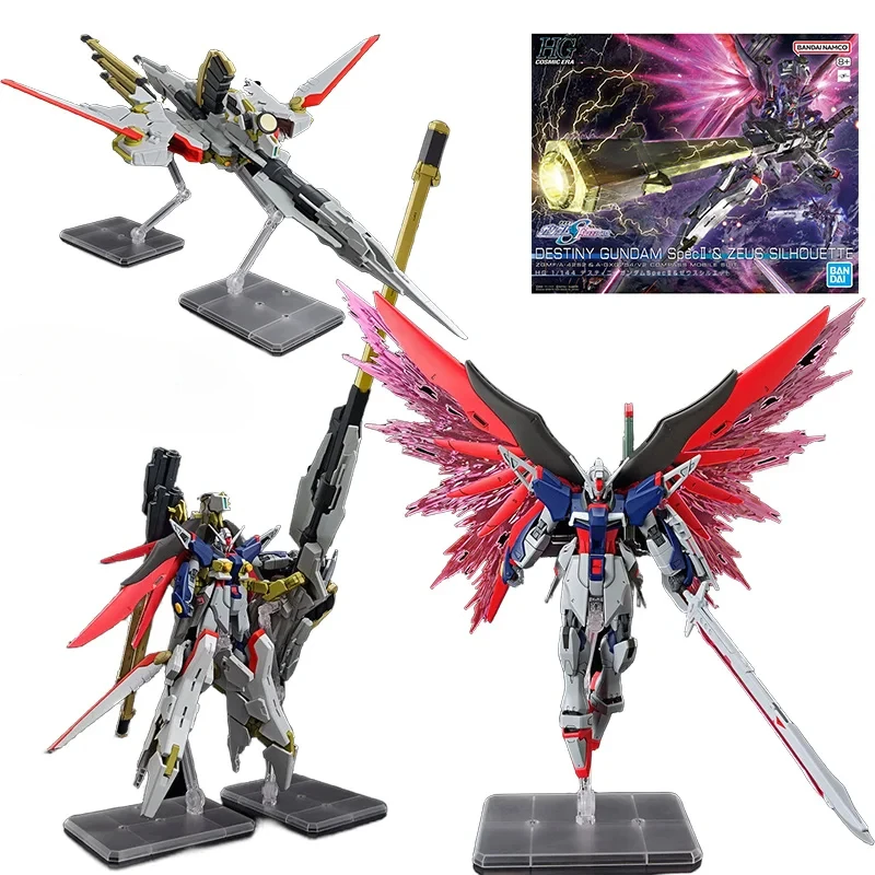 Bandai HG 1/144 Destiny Gundam Spec II & Zeus Silhouette Gundam Seed Freedom Original Action Figure Model Toy Gift Collect