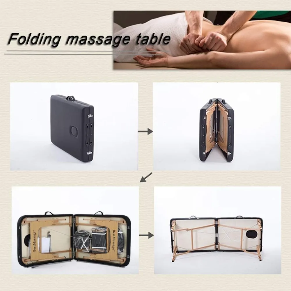 Bestmassage Massagetafel 2 Opvouwbare Massage Bed Propelbare Wimperbed 28in Brede Pu Spa Tafel In Hoogte Verstelbaar Spa Bed