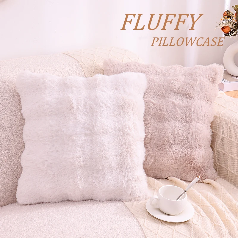 

Kitinjoy Plush Cushion Cover 45x45 For Sofa Soft Fluffy Pillow Cover 50x50 Home and decoration Pillow Case Bed Living Room Decro