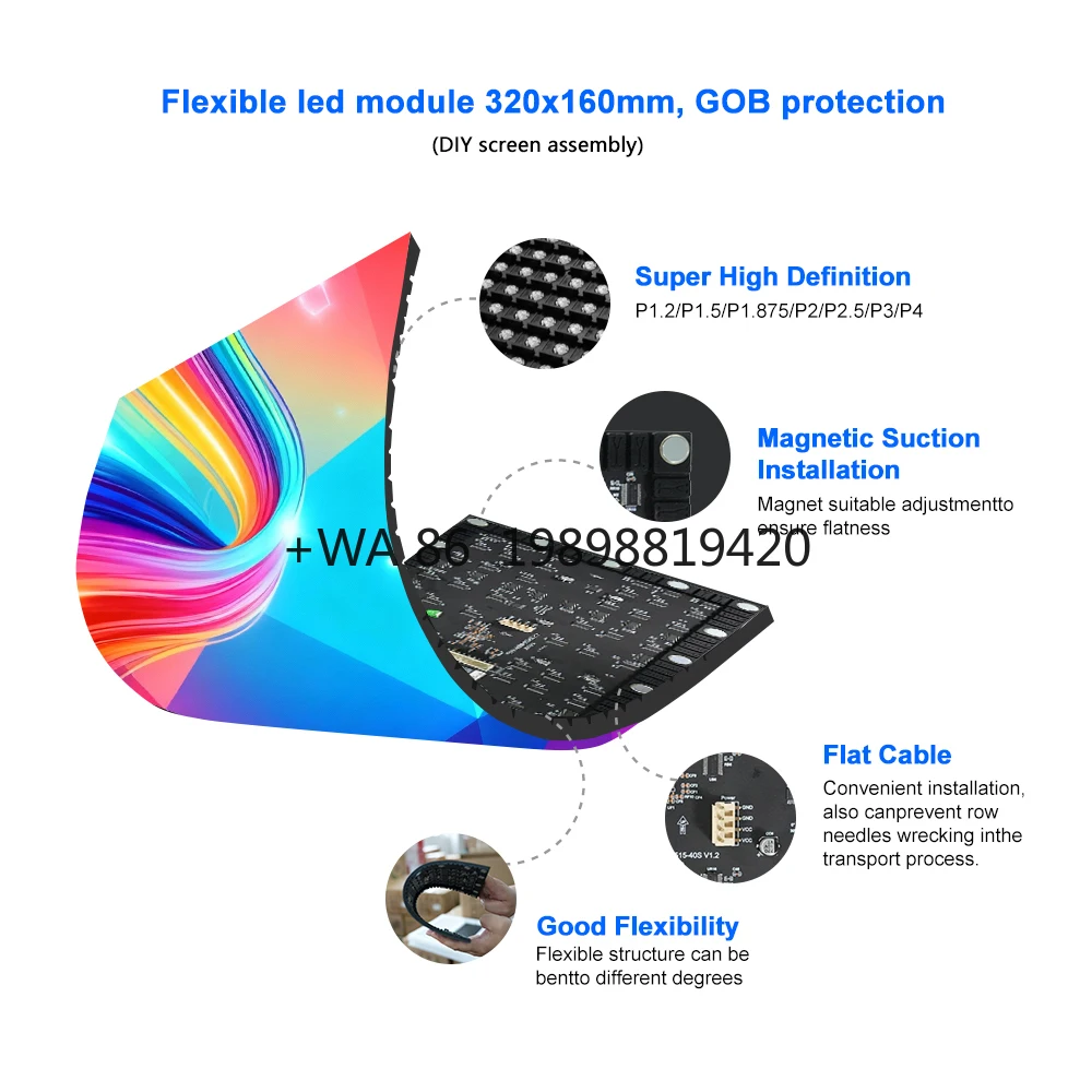 

Led Dj Booth Display Screen for Party Events Home Bar Nightclub Full-Color Front Desk Led Display Screen