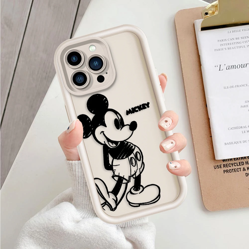 Disney Comic Mickey For Apple iPhone 15 14 13 12 11 Mini XS XR X 8 7 Pro Max Plus Soft Eye Ladder Phone Case