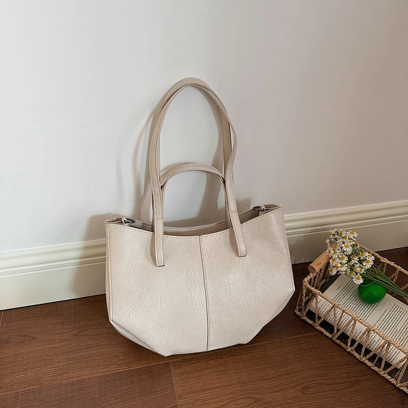 

Винтажная мягкая сумка-тоут для женщин, вместительная повседневная сумка через плечо с верхней ручкой, минималистичная сумка-кроссбоди для шопинга