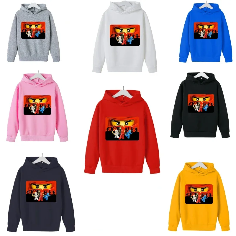

Game Phantom Ninja Fall New Children's Cartoon Boys and Girls' Wear with Hoodie Cotton LeGo Sleeved Long-sleeved Sweatshirt