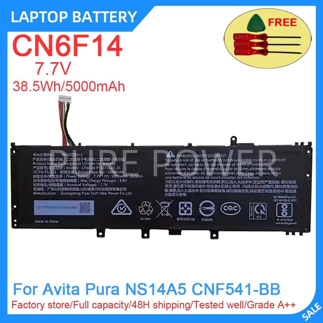 New Laptop Battery CN6F14 7.7V 38.5WH 5000mAh High Quality Long Battery Life For Avita Pura NS14A5 CNF541-BB