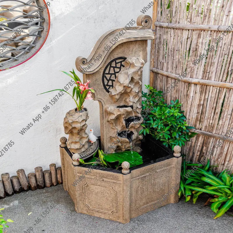 

Outdoor floor-to-ceiling flowing water circulation ornament fish tank outdoor courtyard landscaping fish pond water system