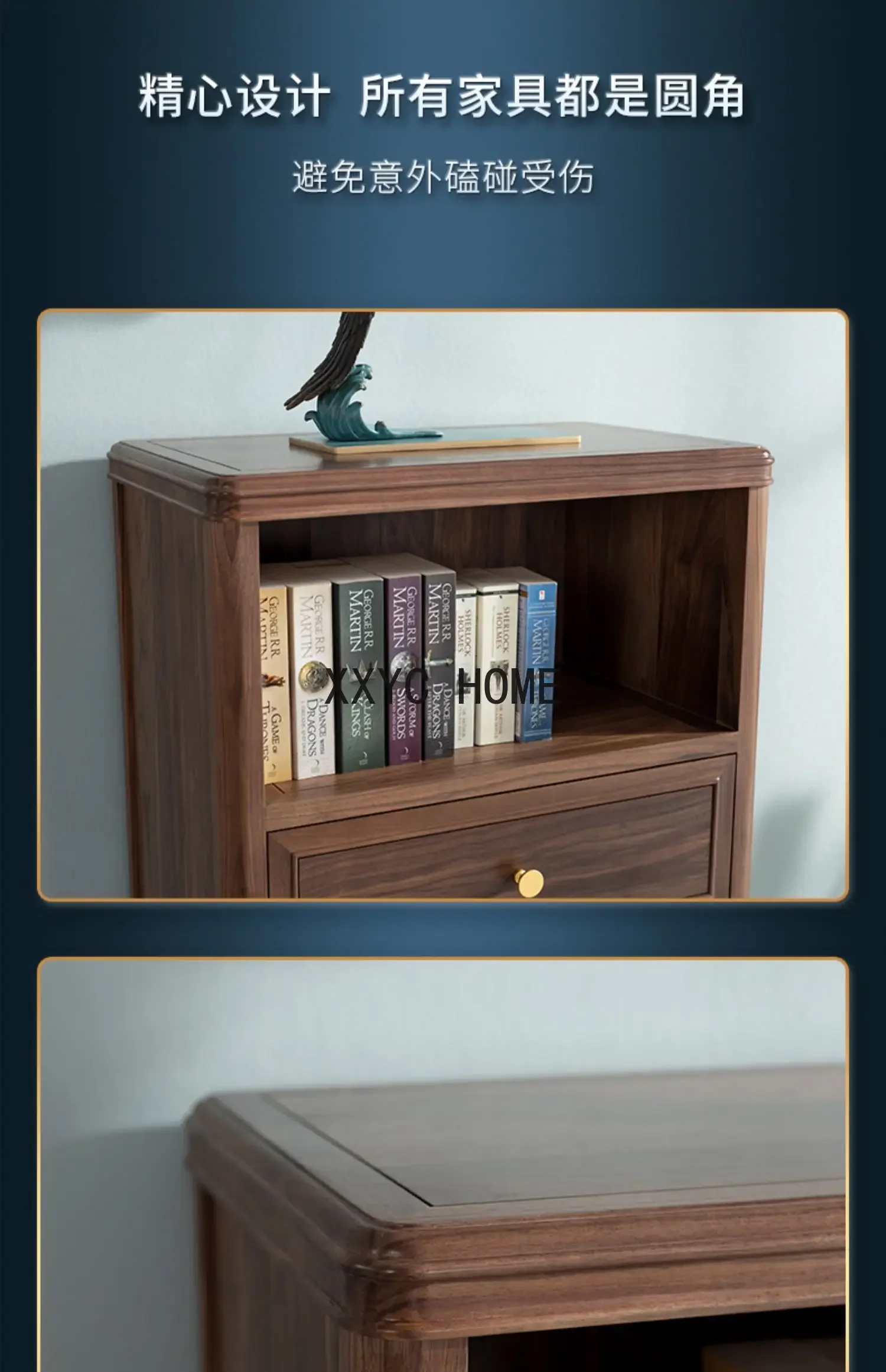 

Североамериканский черный орех, массив дерева, высокий шкаф, бревенчатый комод, светлый роскошный текстурный шкафчик, мебель