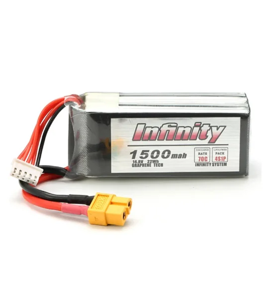 

1pcs Infinity 14.8V 1500mAh 85C Graphene LiPo Battery XT60 Support 15C Boosting Charge For Racer Drone