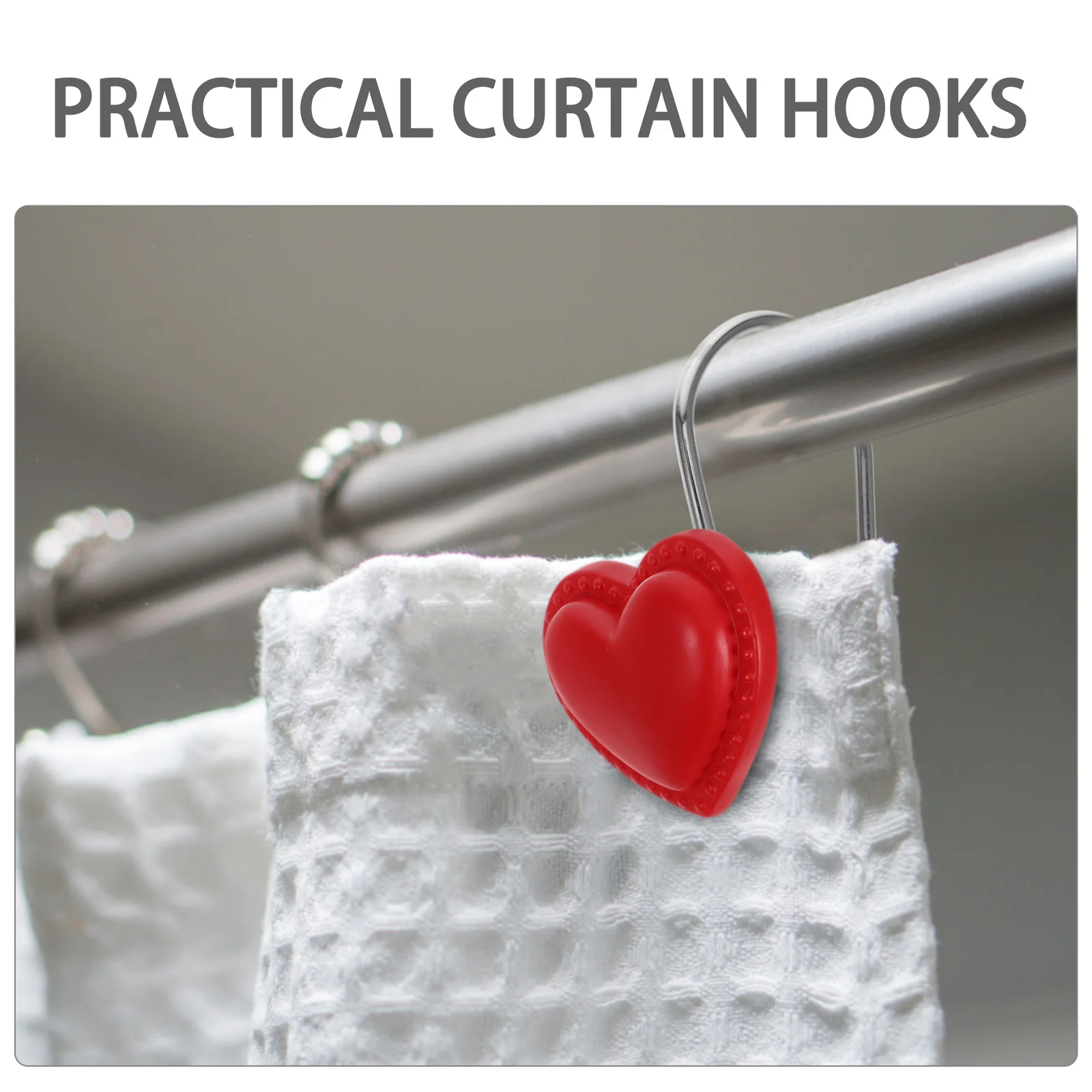 

12Pcs Iron Shower Curtain Hangers Smooth Sliding Thick Metal Rings for Home Bathrooms Bedrooms Curtain Hanger