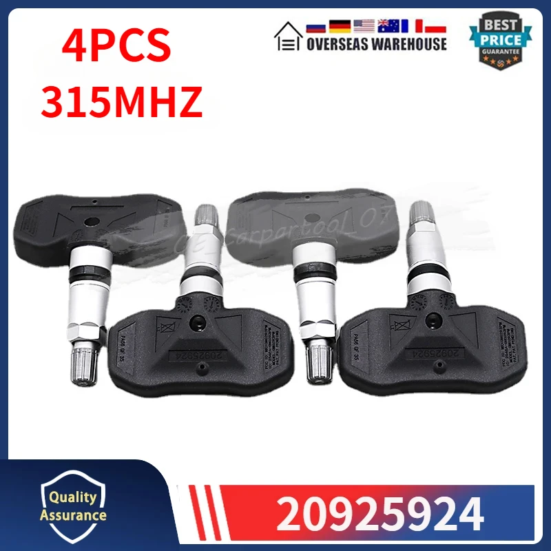

20925924 Tire Sensor 4PCS For 2006 Cadillac DTS 2008-2009 Buick LaCrosse Chevy Equinox TPMS Tyre Pressure Monitor System 315MHZ