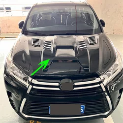 For Toyota Highlander XU50 2013-2020 SUV ABS Black Front Body kit Engine Hood Decoration Trim 3pcs/Set