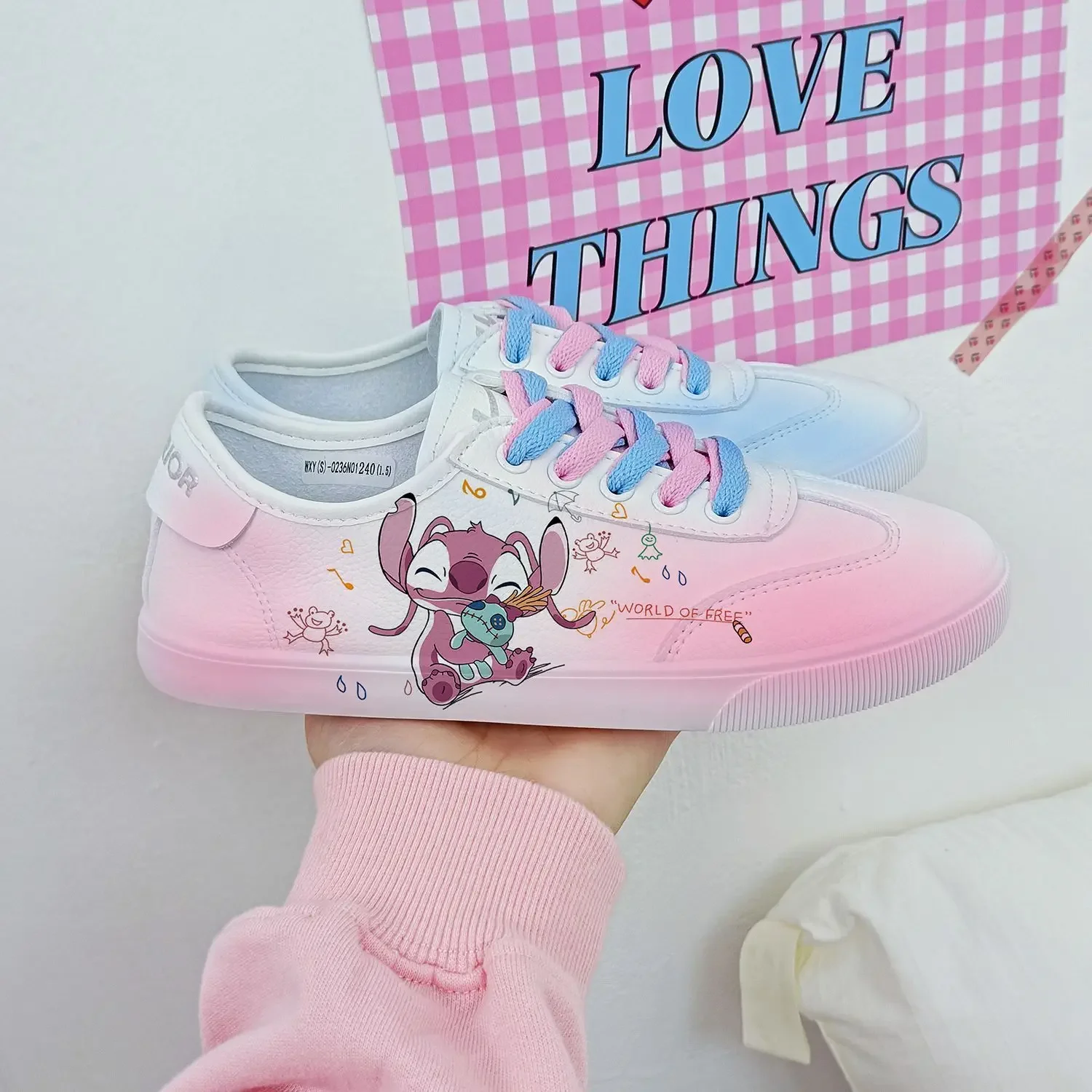 Disney girls cartoon Stitch princess cute Casual shoes non-slip soft bottom sports shoes for girlfriend gift