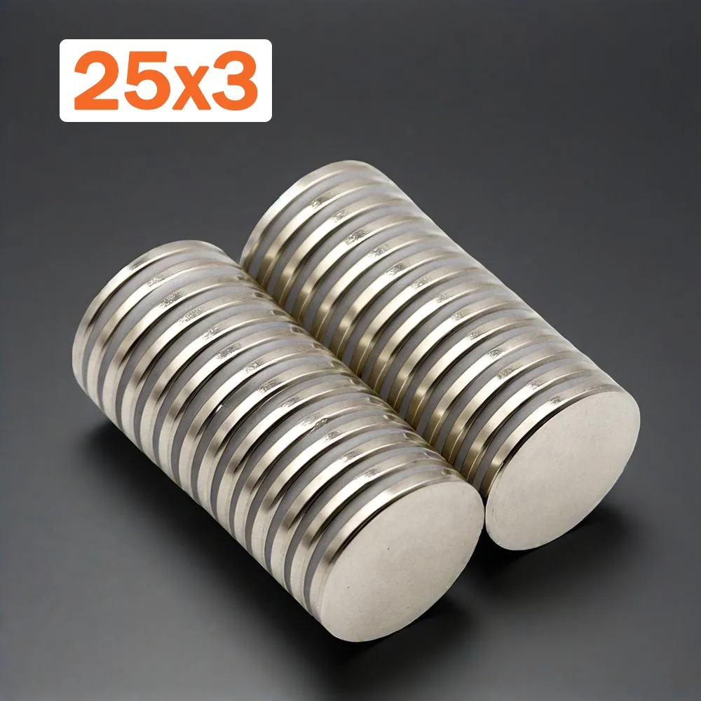 Neodymium Magnet Extra Strong Weather Resistant Magnetic Alloy Disc 25x3mm School Teaching Laboratory Use Whiteboard