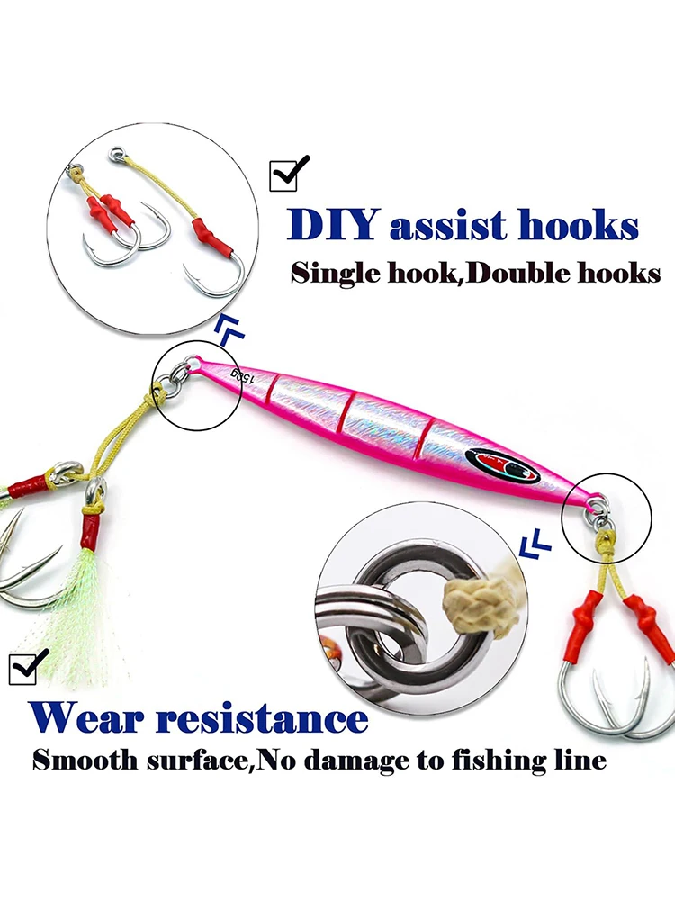 Connecteur d'anneau solide de pêche 50 pièces 1 # -5 # Anneau de connexion d'appât en acier inoxydable, Kit de joints toriques plats solides, accessoires d'équipement de pêche