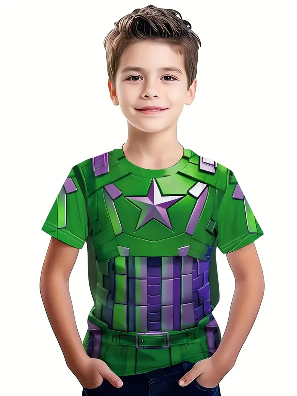 Armor Cosplay Baby T-Shirt Casual Daily Boy 2025 New Clothes Fitness Top Tee Sport 3d Print Cool Funny Boys Clothing