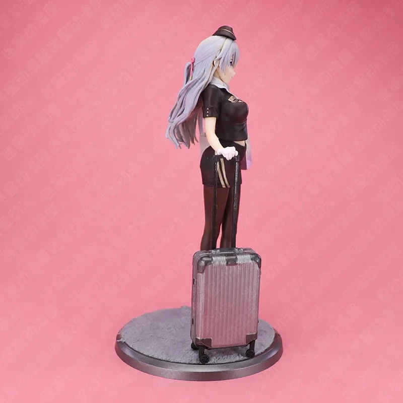 

Cute Shiori Kurihara Stewardess version with luggage Girl Action Figure Model Toy 24cm