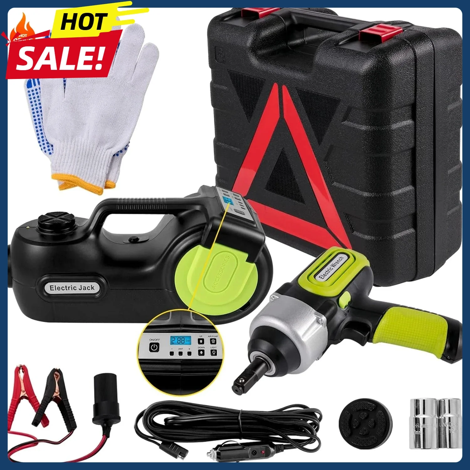 

Электрический автомобильный домкрат 5 тонн, гидравлический, с электрическим ударным гайковертом, светодиодной подсветкой, инструмент для авторемонта