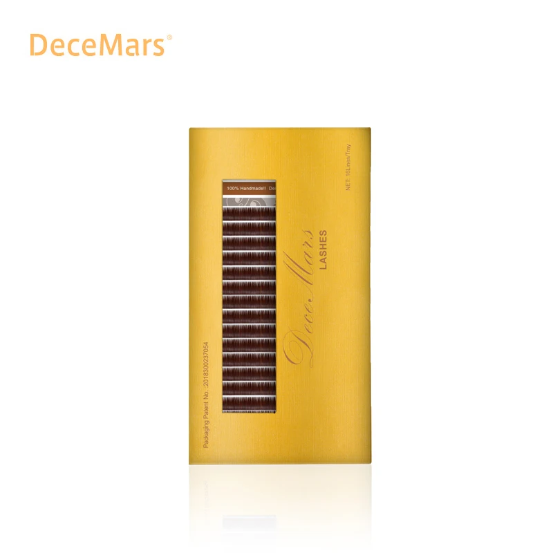 DeceMars Dark Brown JBCD Curl Eyelash Extension 8-15mm Mix Length Individual Auburn Lashes for Salon Professional Use make up