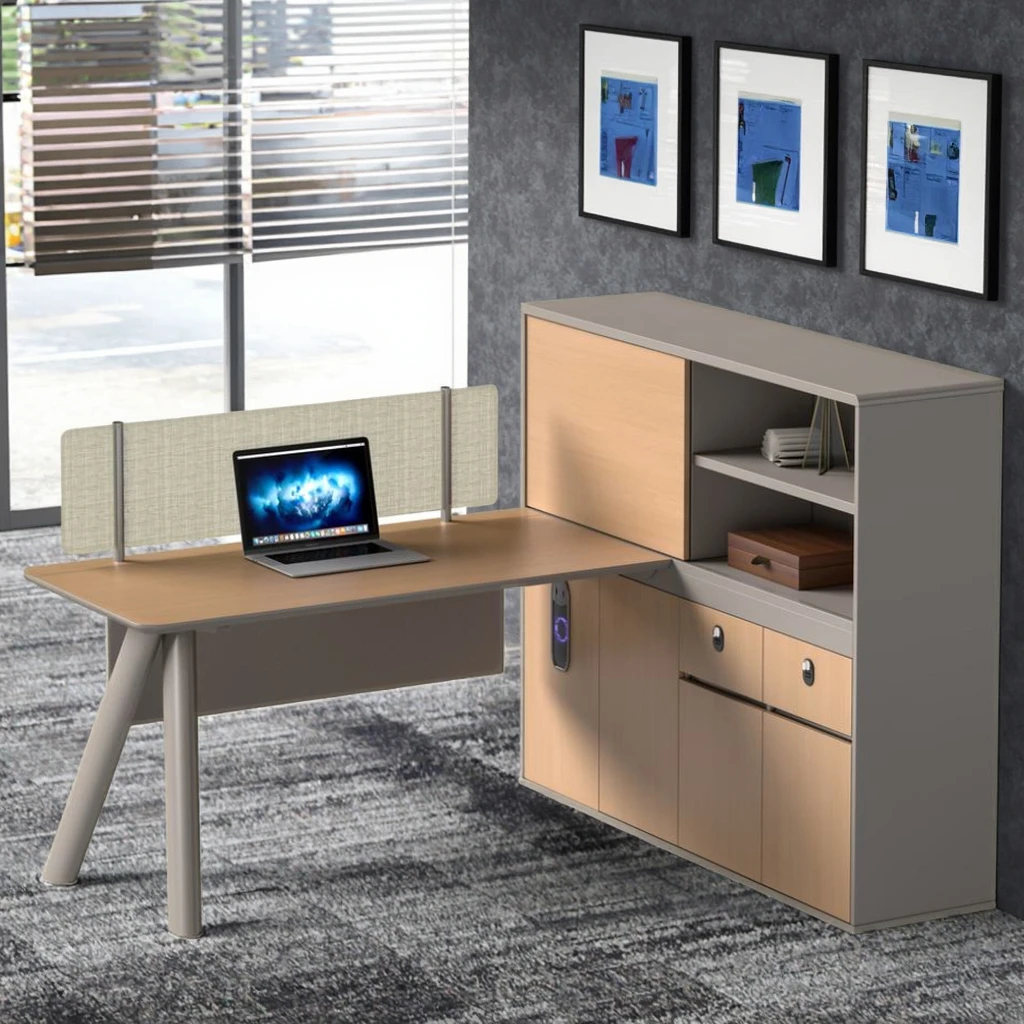 

Модульный современный офисный стол из массива дерева, рабочая станция для персонала, комплект мебели для кабинок, стол-перегородка, стул, шкафы для документов