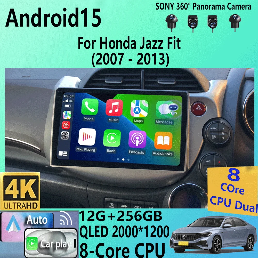 

Android 15 Car Radio Stereo For Honda Jazz Fit 2007 - 2013 Stereo Multimedia Video Player Carplay Auto GPS Navigation