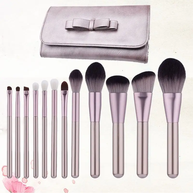 12 Small Grape Complete Set Of Super Soft Eye Shadow Brushes, Portable For Beginners' Makeup Tools