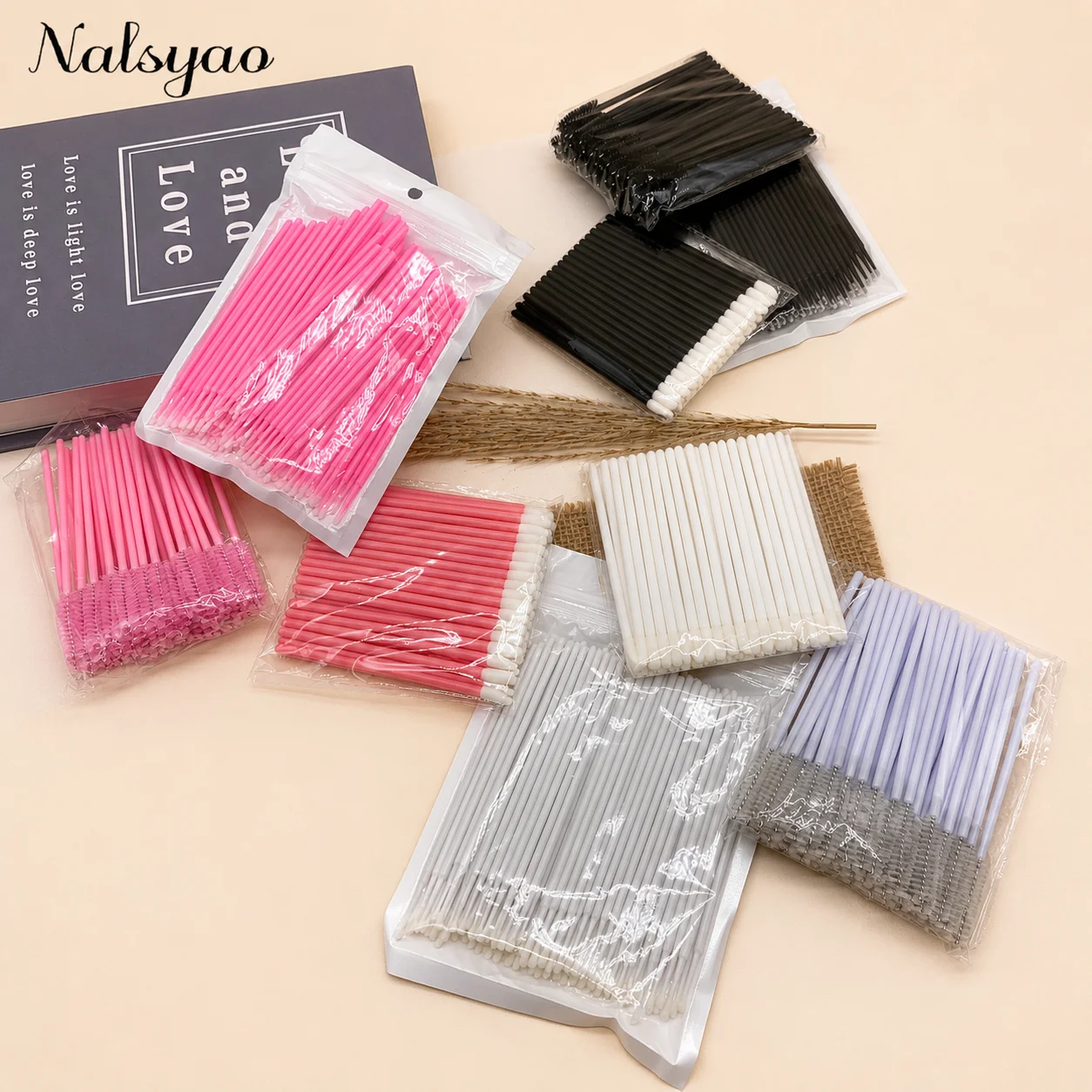 Eyelash Extension Eyeliner - Zestaw 200 jednorazowych szczoteczek: aplikatory do