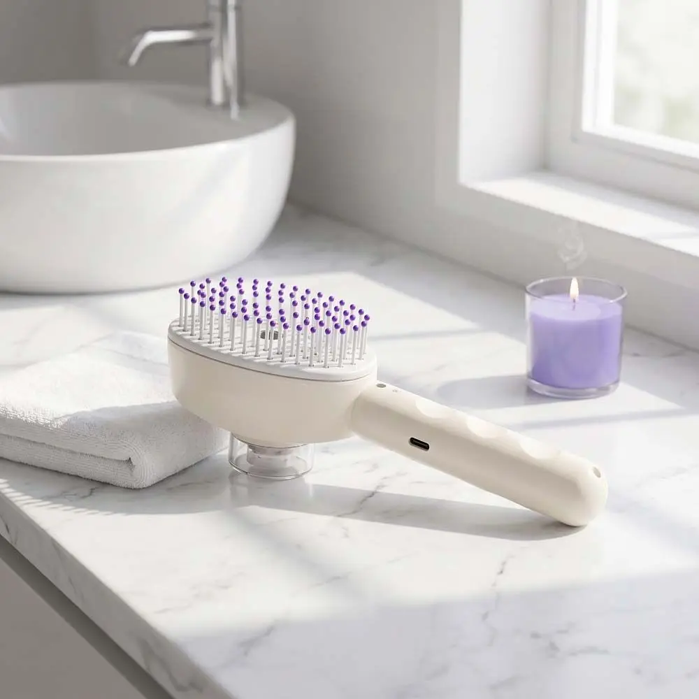

Multi-Function Red Light Spray Massage Comb Anti-Frizz Large Tank Portable Electric Spray Hair Brush Anti-Static Hair Care