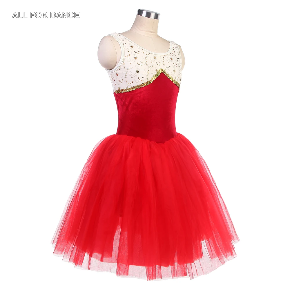 20513 Ivory and Red Velvet Bodice Ballet Dance Tutus for Girls and Women Performance Costume Romantic Tutu Skirt Platter Tutu