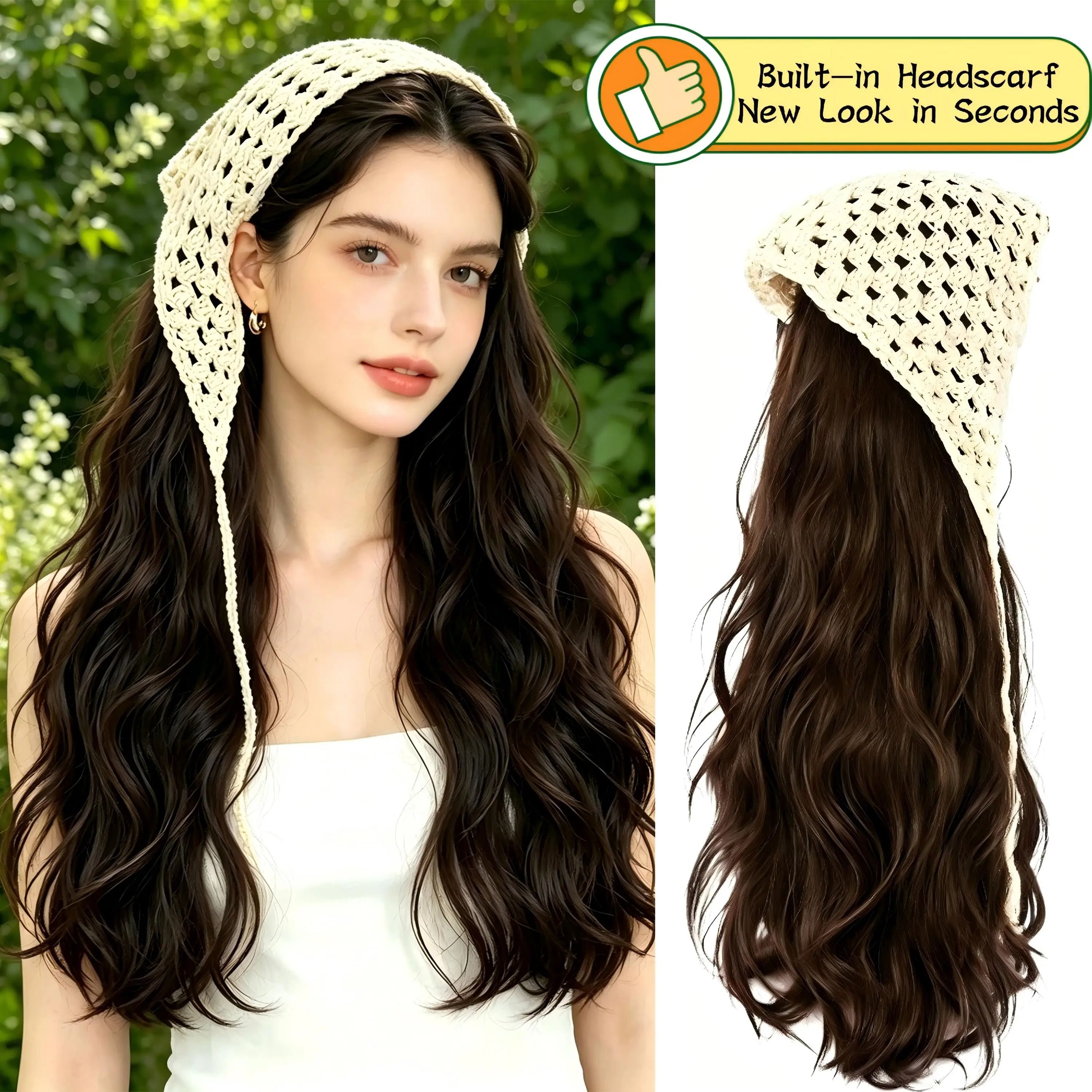 : Perruques et extensions de chapeau (pour asiatique)