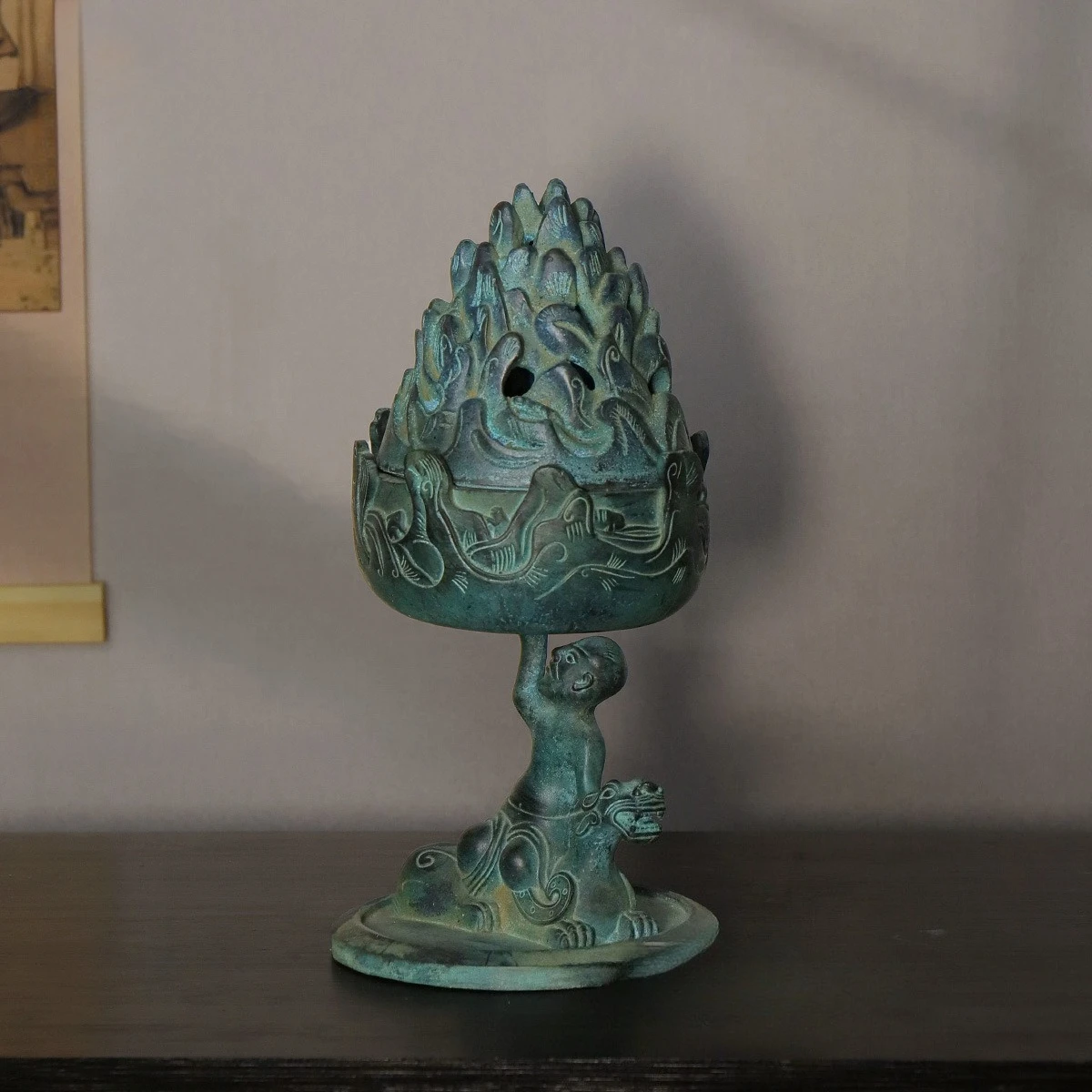 Lux Jilong Boshan печь античная бронза ремесла курильница ретро орнамент декоративные поделки Lux Jilong Boshan печь античная бронза ремесла курильница ретро орнамент декоративные поделки