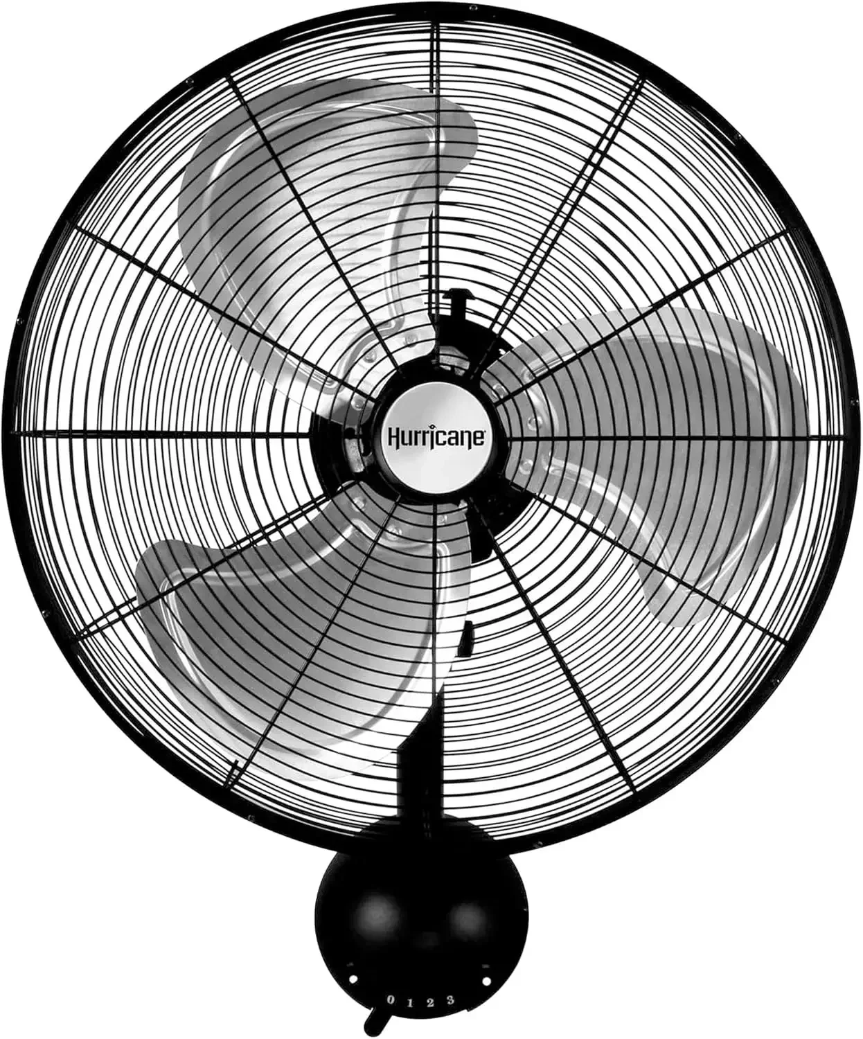 Pro High Velocity Oscillating Metal Wall Mount Fan w/ 3 Speeds, Black, 20